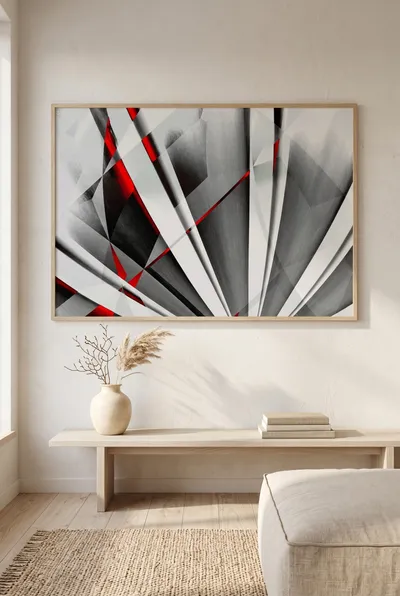Interior view: Abstractum in red and grey