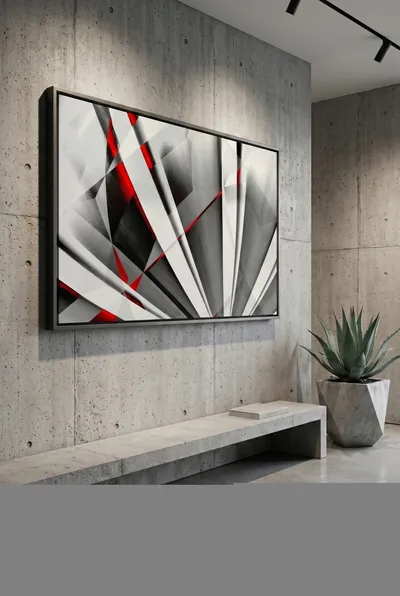 Interior view: Abstractum in red and grey