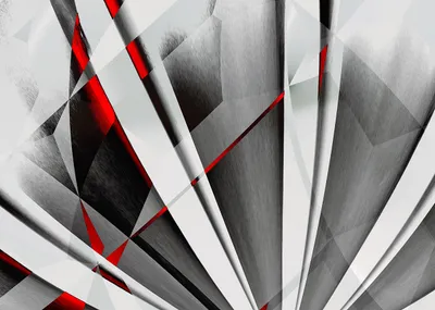 Wall art: Abstractum in red and grey