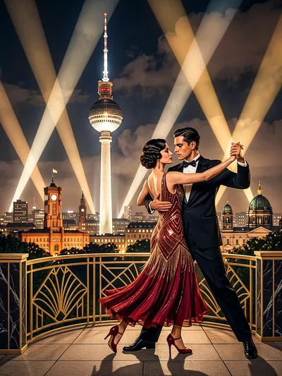 Wall art: Berlin: tango of the golden night