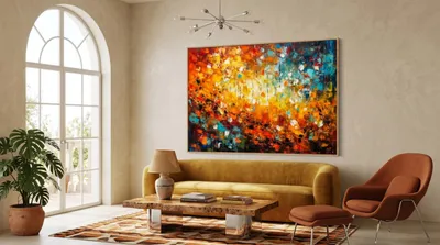 Interior view: Dance of leaves in the autumn wind