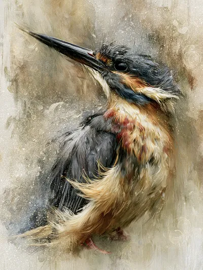 Wall art: Kingfisher: quiet departure