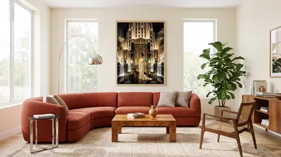 Interior view: Gatsby glamour and mystery by the Art Deco fountain