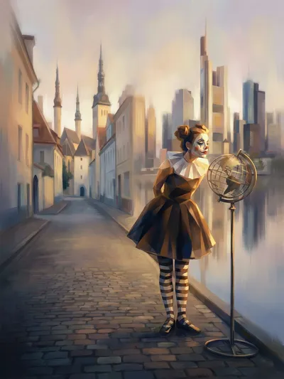 Wall art: Harlequin between yesterday and tomorrow