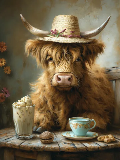 Wall art: Highland cow with humour