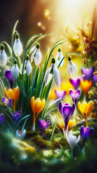 Wall art: Crocuses and snowdrops