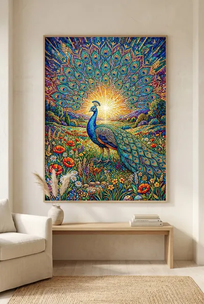 Interior view: Peacock in pulsating splendour