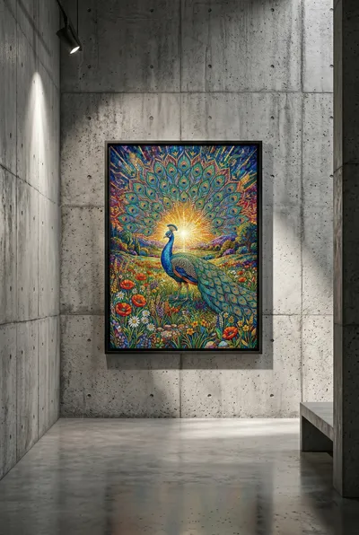 Interior view: Peacock in pulsating splendour