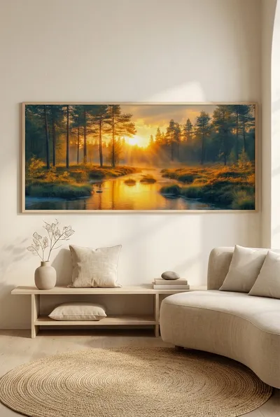 Interior view: Sunrise: nature awakening